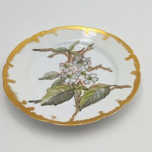 Antique 1890s Haviland French hand-painted & gilded Floral Porcelain Pla…